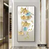 Pintura al óleo de alta gama de nueve peces simbolizando riqueza y prosperidad, colocada en el vestíbulo, con significado auspicioso para atraer riqueza