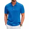 Nueva Camisa Henry a Rayas de Algodón y Lino Retro para Hombre Nueva Casual Holgada Transfronteriza Amazon Wish2024