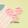 Vajilla de Cerdo Rosa Accesorios de Resina Llavero de Pegamento Crema Pasador Funda para Teléfono Móvil Hebilla para Zapatos con Agujero Accesorios de Bricolaje