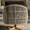 Sofá de Exterior Jardim Varanda Teca Rattan Sofá de Lazer Pátio Exterior Impermeável Protetor Solar Villa Combinação de Cadeiras de Rattan