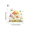 Pegatinas Estáticas Transparentes para Vidrio Estilo Pastoral Transfronterizo Gallo, Hongo, Conejo Decoración de Atmósfera Festiva Pegatinas sin Pegamento sin Rastro