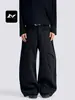 Pantalones Casuales de Pierna Ancha Estilo Retro Americano Fengmei para Hombres y Mujeres Sueltos Adelgazantes Corte 3D Diseño Deconstruido Pantalones Casuales Adelgazantes