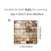 Azulejos de papel tapiz autoadhesivos 2D planos con imitación de veta de madera y patrón de piedra, pegatinas de pared tipo ladrillo a prueba de aceite para cocina y a prueba de agua para baño