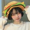 TikTok Popular de Internet Sombrero de Hamburguesa Chica Linda Foto Divertida Tocado de Cabeza de Hamburguesa ins Berenjena Creativa de Comida