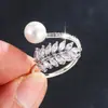 Anillo Abierto Ajustable de Espiga de Trigo de Venta Caliente Transfronterizo Nicho de Alta Gama Incrustado de Circonita Moda de Lujo Ligero Versátil Joyería para Manos