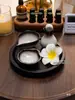 Salão de Beleza Pratos de Cerâmica para Mistura de Óleos Essenciais Pote Tailandês para Óleos Essenciais Frasco de Perfume Conjunto de Bandejas para Clube Prato de Produto de Beleza