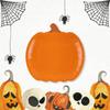 Plato de Papel Desechable con Forma Especial de Calabaza de Halloween Transfronterizo, Juego de Decoración para Suministros de Fiesta Navideña