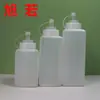 Botella de plástico comercial de gran capacidad para salsas, botella exprimible para dulces de frutas, salsas y ensaladas con escala y diseño engrosado