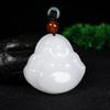 Pingente de Jade Dourado de Seda de Xinjiang Guanyin Buda Pingente de Jade Branco Natural de Xinjiang Pingente do Signo do Cavalo Fonte Atacadista para Transmissão ao Vivo