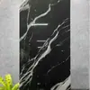 Azulejos de Piso de Pedra de Luxo Estilo Francês Preto Minimalista com Padrão de Mármore 60*120 Azulejos Cerâmicos para Hotéis e Supermercados, Azulejos Brilhantes Cor de Café