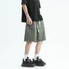 Shorts Denim Washed Tooling Calças Finas de Verão Masculino Estilo Americano Rua All-match Calças Esportivas Retas Soltas