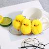 Chaveiro Pingente de Pelúcia Pato Amarelo Pequeno com Pelo de Raposa Real para Bolsas e Decorações de Chaves de Meninas (Estilo bonito)