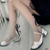 Meias japonesas de malha de pontos Lolita Miu Meias transparentes de tamanho médio Primavera e verão Meias empilhadas de alça respirável ultrafinas