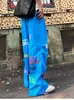 Pantalones de Verano para Hombre con Estampado de Letras Americanas de Pierna Ancha de Secado Rápido, Holgados Estilo Hip-Hop Paracaidista, Protección Solar, Pantalones Casuales