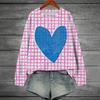 25 anos primavera transfronteiriça nova camisa dia dos namorados estampa romântica gola redonda suéter blusa top camisa manga longa vestuário feminino d