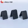 Suporte Multifuncional para Cartões com Slot Personalizado para iPhone, Porta-Cartões com Verso Adesivo, Suporte Magnético Portátil para Cartões em Couro PU