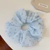Suave scrunchie de malla con lunares en colores pastel, goma para el pelo dulce y sofisticada estilo coreano, diadema elástica de estilo casual para mujer