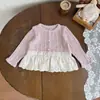 Cardigan Hueco Estilo Primavera para Bebé Niña Cutemily Chaqueta Fina de Punto para Aire Acondicionado Abrigo de Encaje Patchwork para Bebé Niña