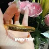Pulseira Antiga Dourada Brilhante Gelo Triturado Novo Estilo Chinês Anel com Pigmento Dourado Amarelo Pulseira Costas de Peixe-loach Empilhável