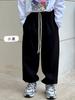 Pantalones Casuales Sueltos de Moda Otoñal para Niñas Pantalones Jogger de Color Sólido Elegantes para Primavera y Otoño para Niños