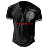 Nova venda quente transfronteiriça 3D impressão digital masculina rua esportes moda tendência Templário manga curta abotoadura aberta