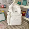 Mochila cheia de borboletas com uma atmosfera sonhadora, gentil e doce para meninas e estudantes, bolsa escolar com armazenamento multi-compartimentos
