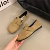 Hebilla de cinturón para mujer 2026, zapatos estilo Birkenstock, zuecos con forro de felpa, estilo retro francés versátil nuevo para otoño e invierno