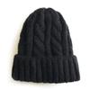 Irmão Gato Moda Outono e Inverno Cor Sólida Simples Gorro de Tricô Gorro de Lã Torcido Elástico Espessado Quente Tendência para Homens e Mulheres Gorro Pulôver