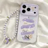 Corrente de Pingente de Gato Maçã Roxa Peel-Off Adequada para Capa de Celular Apple 17Pm para Meninas com Alto Valor Estético 16/15 Janela Grande 14