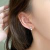 Pendientes de plata de ley 925 con forma de estrella y perla para mujer, de estilo nicho de Corea del Sur, de alta gama, con cuentas redondas y estrellas de cinco puntas, de estilo cyber celebrity.