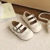 Novos Sapatos de Couro Femininos Estilo Coreano 2026, Esculpidos, Decotados, Sapatos de Salto Baixo, Sola Macia, Antiderrapantes, Sapatos de Princesa