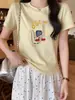 Novos Tops de Manga Curta com Desenho de Pato de Nicho para Mulheres, Camisas Básicas Casuais para Usar por Baixo, Camisetas de Manga Curta Modernas e Versáteis