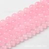 Cuentas sueltas de calcedonia rosa claro al por mayor, cuentas sueltas de calcedonia para hacer tú mismo, pulseras, accesorios de joyería al por mayor