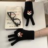 Guantes de lana tejidos con dibujos animados súper lindos de estilo coreano para mujer, otoño e invierno, resistentes al frío, cálidos, combinables con todo, para estudiantes con pantalla táctil.