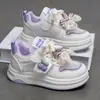 Zapatos Blancos Nuevos Estilo Primavera y Verano 2026 para Niñas, Tenis Lindos con Lazo de Perlas y Cerezas, Zapatos Casuales para Estudiantes de Primaria