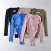 Otoño e invierno Nuevo mono europeo y americano para mujer de espalda grande sin mangas con cuello redondo y manga larga L2213