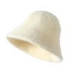 Sombrero de pescador de felpa de estilo coreano para otoño e invierno, nuevo, de moda para mujer, con forma de cara, pequeño, cálido y resistente al sol para exteriores.