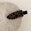 Otoño e Invierno Nuevo Vintage Estampado Leopardo Serie Flocada Horquilla Distintiva Versátil Flequillo Clip Lateral Horquilla para Cabello Roto Tocado para Mujer