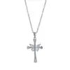Joia Nova Transfronteiriça Amor Infinito Eterno Colar Cruz de Diamante em Forma de 8 Corrente para Clavícula Feminina Acessórios Atacado