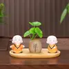 Miniatura de monje estilo Zen, Huaiyuan, un adorno de escritorio para salas de estar, salas de té y entradas de estilo chino o vitrinas de vino