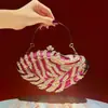 Bolsa de mão feminina europeia e americana cravejada de diamantes, nova bolsa de noite de luxo da moda, clutch elegante, bolsa tote primorosamente trabalhada