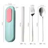 Juego de Cubiertos Dopamina para Exterior Cuchara, Tenedor y Palillos de Acero Inoxidable 316 Juego de Tres Piezas Cubiertos Portátiles para Estudiantes