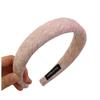 Nuevo Estilo Tela de Rayas Oblicuas Esponja Diadema de Ala Ancha para Mujer Acabado de Cabello Suelto Lindo Dulce Yiwu Otoño e Invierno Diadema Accesorios para el Cabello