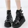 Botas Martin Original Night Knight para garota estilosa, sola grossa, bico redondo, tornozeleiras super estilosas, fivela, cadarço decorativo, botas Martin