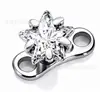 Pino Subcutâneo para Piercing em Liga de Titânio F136 com Rosca M1.2, Base Cravejada com Zircônia, Joia para Piercing de Clavícula
