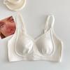Verano Sin Marcas Copa Oreja de Conejo Ropa Interior Fina para Mujer Pecho Grande Figura Pequeña Adelgazante Primario Anti-Caída Sujetador Sin Aro de Acero