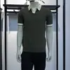 Camisa Polo Tejido de Punto Manga Corta Hombre Cuello de Gaviota Cuello en V Texturizada Bloques de Color Estilo Old Money Camiseta Verano Fábrica Transfronteriza Venta al por Mayor