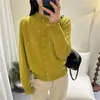 Cárdigan de punto con cuello de hongo, color liso, con cuentas y pelo de mapache para mujer, nuevo diseño holgado de otoño e invierno, chaqueta suéter