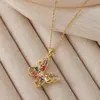 Collar de Acero Inoxidable Mariposa para Mujer Fabricante Mayorista Venta Directa Joyería Circonita Micro-Pavimentada Tendencia de Moda Accesorios de Estilo Versátil
