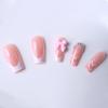 Manicura Transfronteriza Más Vendida Dulce y Linda Blanca Francesa Amor Diamante Lazo Larga Duración Esmalte de Uñas al Mayoreo